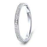 Miore Ring Damen 0.05 Ct Diamant Ewigkeitsring aus Weißgold 9 Karat / 375 Gold, Schmuck mit Diamanten B