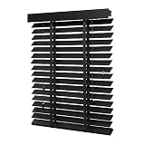Ventanara® Holzjalousie 50mm Holz Jalousie Matt Jalousette Echtholz (100 x 180 cm, schwarz)