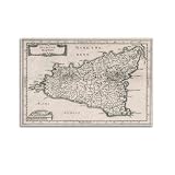 QLLS Retro-Karten-Poster, Europa, Italien, Sizilien, dekorative Leinwand, Familienschlafzimmer, Kunstwerk, Bild, Gemälde, 40 x 60