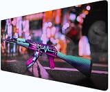 CSGO Gaming Mouse Pad Extra Large XXL (90x40x3cm/35.4x15.7x1.16inch) - Anime CSgo Weapon Map Design - Anti Slip Rubber Pad - Esports Professional Pad - FPS, Computerzubehör (F)