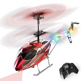 VATOS RC-Hubschrauber für Jungen, 2.4G Ferngesteuerter Hubschrauber mit LED-Licht für Kinder ab 12 Jahren, Feste Höhe, Start mit Einer Taste, RC-Flugzeuge Jungen und Erw