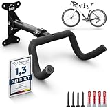 Borgen Fahrrad Wandhalterung klappbar - Fahrradhalterung Wand bis 20kg Tragfähigkeit - Winkel und Wandabstand einstellbar - extra softe Polsterung - Fahrradaufhängung Wand für MTB, Rennrad, E Bik