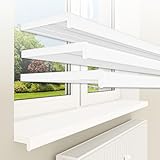 HEXIM Fensterbank bis 3 Meter Fensterbrett 25 x 140 cm (matt) weiß Kunststoff PVC innen Innenfensterbank matt oder glanz DIN EN 13501-1 inkl. Seitenab