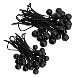 50 x Spanngummi mit Kugel Spanngurt Gummischlaufen Zeltgummi Gummispanner für Partyzelte Planen Camping oder Rolltaschen usw. schw