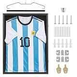 Walasis Trikotrahmen 70x90 Fussballtrikot Rahmen: 3d Groß Objektrahmen For Kinder Erwachsene Fußball Basketball T Shirt Schw