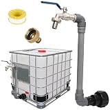 OPERMAXER IBC Schwanenhals 3/4' Auslaufhahn, IBC Adapter Tank Ventil, S60x6 Wasserhahn Absperrhahn, IBC Tank Verbinder/IBC Tank Zubehör für Regenwassertank Wasserfaß Regenfass IBC-C