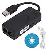 ASHATA Faxmodem 56K,Dual Port USB2.0 56K Externes Faxmodem USB Modem für 98/2000/ME/XP/Vista/CE5.0/10/8.1/8/7,Plug&Play