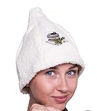 Ger3as 7 Farben Saunahut Damen und Herren 100% Baumwolle mit Stickerei, Wellness Mütze Premium Q