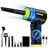 Anykuu Elektrische Staubgebläse 3-Gänge 90000 U/min PC Staubgebläse Tastatur Reinigung USB Schnellladung mit 7500mah Akku, LED-Licht Air Duster für Laptop, Bürogeräte, Auto, S
