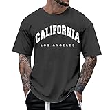 Oversized T-Shirt Herren Rundhals Palmen Tree Kurzarm Lose Sommer Sportshirt Oberteile Mode T-Shirt Vintage Streetwear Atmungsaktives Casual Tops Fitnessstudio Shirt M