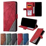 Czhwsm Schutzhülle für Sony Xperia 10 IV, PU-Leder, Klapphülle mit Halterung, Kartenhalter, magnetischer Ständer, 2 x Displayschutzfolie aus gehärtetem Glas, R
