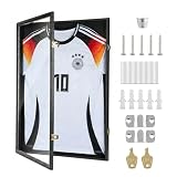 Walasis Trikotrahmen 60x80 bilderrahmen für Trikot: 3d Rahmen für Fußball Trikot - Groß Objektrahmen für Kinder Erwachsene Basketball T Shirt Schw