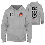 Generisch Hoodie Deutschland Flagge Adler EM WM - Fußball Pulli Fan Titel Trikot Germany Kapuzenpulli, Schwarz, S