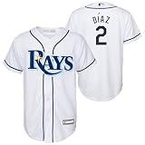 Yandy Diaz Tampa Bay Rays MLB Kinder Jugend 8-20 Weiß Heimspieler-Trikot, Weiss/opulenter Garten, 10-12