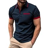 Generisch Poloshirt Herren T Shirts Männer Kurzarm Hemd Klassisch Plaid Polos Kontrastfarbe Ausschnitt T-Shirt Sommer Funktions Tshirt Herren Herren Poloshirt Kurzarm Unterhemd Herren W