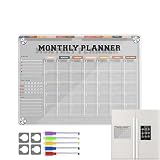 Wonsfuleu Magnetisches Whiteboard für Kühlschrank - Wiederverwendbarer trocken abwischbarer Tafelkalender - 30,5 x 22,9 cm großes transparentes Acryl-Nachrichtenbrett, Kühlschrank-Notizblock