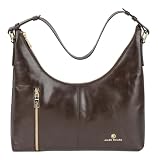 Marc Picard Leder Schultertasche Firenze Shoulder Bag Moon Brown dunkelb