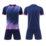 Kinder Trikot Deutschland Deutscher Fußball Trikot Set mit Eigenem Namen & Nummer & Logo Personalisiertes Fussball Trikot Kinders Erwachsene Fusstball Shirt & Shorts Set Atmungsaktiver Trik