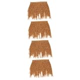 VANZACK 4 Stück Strohstücke Garten Dekoration Wand polsterung Garten-deko Garten Decor wohnwand deko Mähdrescher Topper Miniaturen Modell gefälschtes Strohdach Gartenhütte Grasdach Sp