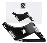 K-Brands Bartschablone und Bartpflege Set für Männer | Bart Konturen Schablone, Rasierhilfe, Stift und Kamm | Zubehör für perfektes Bart Styling und Pfleg