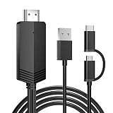 weton MHL zu HDMI Kabel 2M, USB Type C/Micro USB auf HDMI Adapter für Android Smartphones Samsung Huawei 1080P HDTV Telefon zu HDMI,Digitaler AV Adapter zu TV Monitor Projektor(Brauche APP)