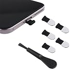 Futheda 5 Stück Typ-C-Anti-Staub-Abdeckungen, Ladeanschluss-Schutz, abnehmbar, selbstklebend, Anti-Verlust-Kappen, kompatibel mit Huawei OnePlus 7, 8, 9 Pro, Samsung Galaxy S20, FE, S21, S22 U