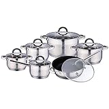 Renberg Töpfe und Pfannen 12 TLG. Set, 27x25x52