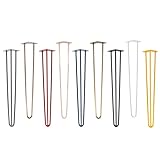 Natural Goods Berlin 4X Hairpin Leg Tisch-Beine | Tisch-Füße aus Metall | Hairpin Legs für DIY-Projekte wie Esstisch & Schreibtisch | Tisch-Bein 71cm hoch & 3-Streben | Tisch-Fuß Schw