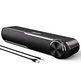 Jeecoo A30 PC Lautsprecher,Computer Lautsprecher für Pc,USB Powere PC Soundbar Schwarz, Lautsprecher Boxen für Pc, Laptop,Monitor,Ipad,Tablets,Smartphone (USB+3.5