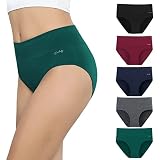 anqier Unterhosen Damen, 5er Pack Stretch Baumwolle Hohe Taille Slips Damen Atmungsaktiv Panties Weich Frauen Unterw