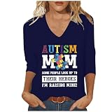 Blusen Damen V-Ausschnitt Atmungsaktive Freizeithemd Oversize Leichte Blusenshirt Vintage Klassisch Tunika Shirt Lässiges Modische Hemdbluse 3/4 Ärmel Große Größen Lang