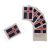 100 x Island Tattoo Fan Fahnen Set - WM 2018 Iceland Temporary Tattoo Flag (100)