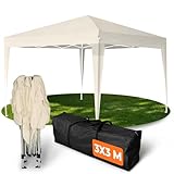 Kronenburg Faltpavillon wasserdicht Dachmaß 3 x 3 m UV Schutz 50+ Pavillon in Champag