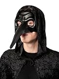 Wildarms Pest Arzt Maske mit Vogelschnabel für Erwachsene - Mittelalter Kostüm Zubehör, Maske für Halloween Mottoparty Karneval (schwarz)
