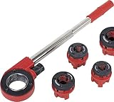 ROTHENBERGER Industrial Super Cut - 7 teiliger Gewindeschneidkluppensatz - Inkl. 4 Schneidköpfen mit 4 Schneidköpfen, 070669E