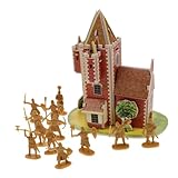 Toyvian Set 100 Stück Rittermodell Mittelalterliche Partydekorationen Mittelalterliche Ritterfiguren Armee Spielzeug Ritter Actionfiguren Mittelalterliches Burgspielzeug Golden Plastik