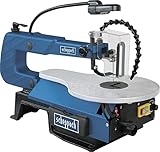 Scheppach Dekupiersäge SD1600V Modellbausäge 120W Leistung | 50mm Durchlasshöhe und flexibler Gebläsedüse | Variable Hubzahl 500 – 1700 min-1 | LED L