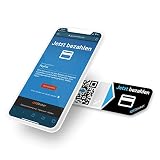 Kontaktloses Bezahlen per QR-Code für Kunden und Unternehmen. Set von 9 gut sichtbaren Aufklebern für Smartphone-Apps wie Pay