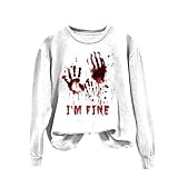 GFPGNDFHG Halloween Kostüm Hoodie Problem Gelöst Kapuzenpullover Sport Jacke Damen Hoodie I'm Fine Hoodie Kapuzenpullover Damenmode Große Größen Musselin Kleid D