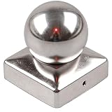 Baumarktplus Pfostenkappe Edelstahl 71 mm Kugel Abdeckkappe für Pfosten 7 x 7