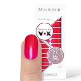 Original Miss Sophie Nagelfolien Neon Magic Sunset I 24 ultra-dünne Nagellack-Streifen in Neon Rot Pink I Für Finger- & Fußnägel I Hält auf Natur- sowie lackierten, Acryl-, Gel- & Shellac-Näg