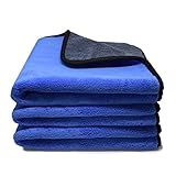 Kemes Mikrofasertücher Auto 3 Stück 500 GSM Poliertuch Lackpflege - extrem saugstark und schonend weich für die Pflege von Auto und Motorrad Trocknen, Polieren - 30 x 30 cm (3PCS) B