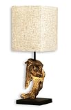 levandeo Lampe Tischlampe/Tischleuchte aus recyceltem Holz - Design Holzlampe Treibholz 15x15cm 45cm hoch - Jede Lampe EIN Unikat naturbelassenes M