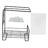 SHOWERORO 1Stk Küchenabtropfgestell Aufhänger Stehen Geschirrtuch-Trockengestell Tischständer Küchenregal Schwarze Tabletts wandmontiertes Lagerregal Kleiderständer Kohlenstoffstahl Black