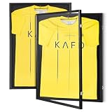 VEVOR 2er-Set Trikot-Vitrine 590 x 790 x 40 mm abschließbare Schattenbox für Sporttrikots mit 98% UV-Schutz PC-Glas und Kleiderbügeln für Baseball- Basketball- Football- Hockey-Shirts und U