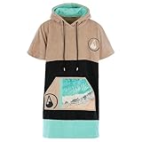 WAVE HAWAII Bade-Poncho Damen & Herren “Ericeira” | Größe M, 160-190cm I 95% Baumwolle Surf-Poncho Erwachsene | Frottee-Handtuch mit hoher Wasserabsorption | Umziehhilfe I Made in Portug