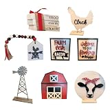Generisch Käseplatte Geschenkset Ornament Bauernhaus Ornament Tablett Ornament Hohe Boden Rinder Schicht Tablett Dekoration Deckel Für Gläser 7,5 (Red, One Size)