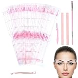 29 Stück Augenbrauen Schablonen Set Für Anfänger, 24 Augenbrauenschablonen Damen Mit Festes Seil, Augenbrauenrasier, Pinsel, 2 Augenbrauenstift, Für Präzise Konturen Und Sy