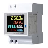 6 in 1 Stromzähler Hutschiene 1 Phasig,100A AC 40-300V LCD Digitaler Energiezähle Multifunktionaler Wechselstromzähler KWh Zähler Messung von Spannung, Stromstärke, Leistung, Frequenz usw