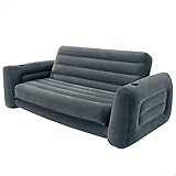 Intex Aufblasbares Sofa mit Schlaffunktion für 2 Personen Max. 200kg (127x231x66 cm) Couchsofa aufblasbar mit Getränkehalterung (66552NP)